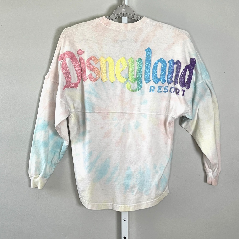 Disneyland Resort Spirit Jersey Long Sleeve Shirt Tie-Dye Rainbow Oversized‎ XS